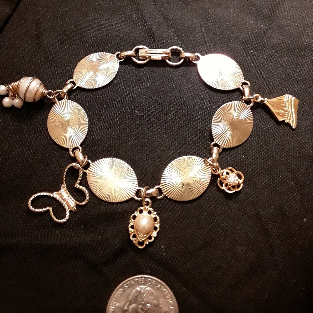 Vintage brass colors charm bracelet